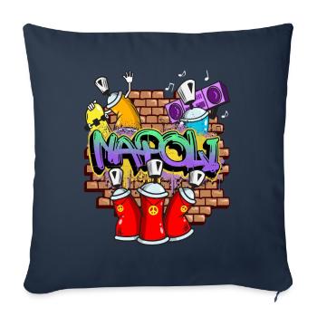Naples Italy Graffiti Spray Sprayer Spray Cans - Sofa pillowcase 17,3'' x 17,3'' (45 x 45 cm) - navy - Front