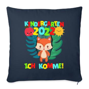 Kindergarten I'm coming Fuchs Kindergarten Child 2022 - Sofa pillowcase 17,3'' x 17,3'' (45 x 45 cm) - navy - Front