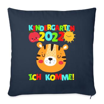 Kindergarten ich komme Tiger Kindergartenkind 2022 - Sofakissenbezug 45 x 45 cm - Navy - Vorne