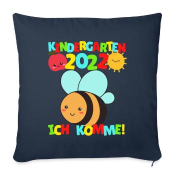 Kindergarten ich komme Biene Kindergartenkind 2022 - Sofakissenbezug 45 x 45 cm - Navy - Vorne
