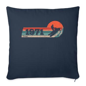 Snowmobile driver born in 1971 Birthday - Sofa pillowcase 17,3'' x 17,3'' (45 x 45 cm) - navy - Front