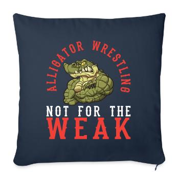 Crocodile Alligator Wrestling Reptile Gift - Sofa pillowcase 17,3'' x 17,3'' (45 x 45 cm) - navy - Front