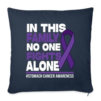 No One Fights Alone - Stomach Cancer Awareness - Sofa pillowcase 17,3'' x 17,3'' (45 x 45 cm) - navy - Front