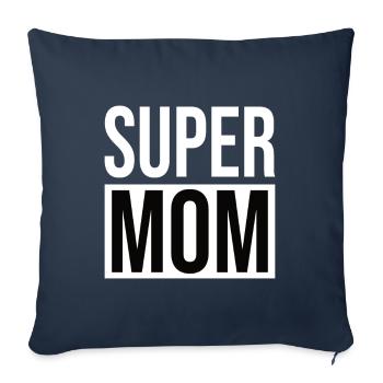 Super Mom - Mama - Sofa pillowcase 17,3'' x 17,3'' (45 x 45 cm) - navy - Front