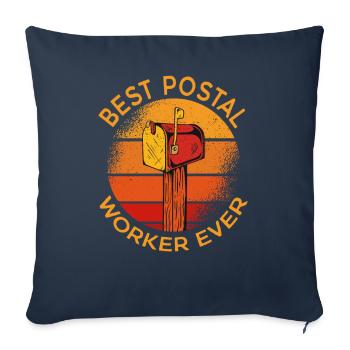 Le meilleur facteur de poste officiel de tous les temps - Housse de coussin décorative 45 x 45 cm - bleu marine - Devant