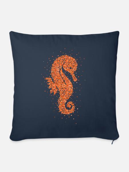 Schwimmprüfung Abzeichen Seepferdchen Seepferd - Sofakissenbezug 45 x 45 cm - Navy