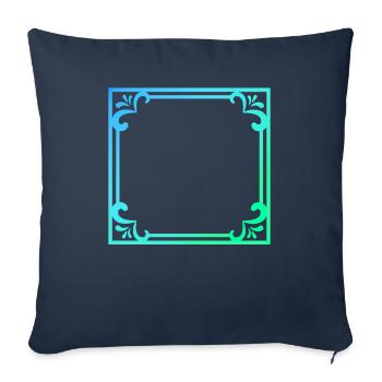 Blue frame with ornaments gift - Sofa pillowcase 17,3'' x 17,3'' (45 x 45 cm) - navy - Front