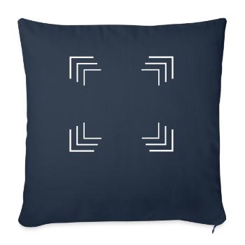 Corners frame in white - Sofa pillowcase 17,3'' x 17,3'' (45 x 45 cm) - navy - Front