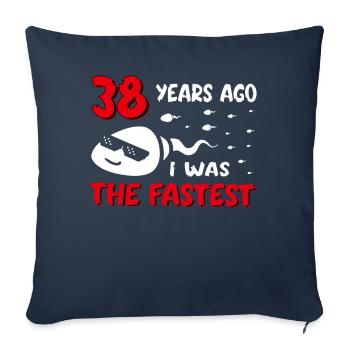 Il y a 38 ans, j’étais le 38e anniversaire le plus rapide - Housse de coussin décorative 45 x 45 cm - bleu marine - Devant