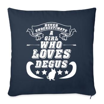 Degu Girl Degus - Sofa pillowcase 17,3'' x 17,3'' (45 x 45 cm) - navy - Front