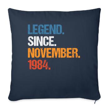 Légende depuis novembre 1984 Anniversaire - Housse de coussin décorative 45 x 45 cm - bleu marine - Devant