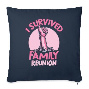 J’ai survécu à une équipe familiale de regroupement familial - Housse de coussin décorative 45 x 45 cm - bleu marine - Devant