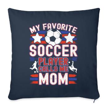 Soccer Maman Maman Soccer Maman Joueur de soccer - Housse de coussin décorative 45 x 45 cm - bleu marine - Devant