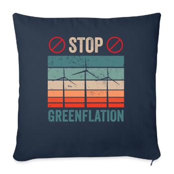 Greenflation Stop Green Inflation Energy - Sofa pillowcase 17,3'' x 17,3'' (45 x 45 cm) - navy - Front