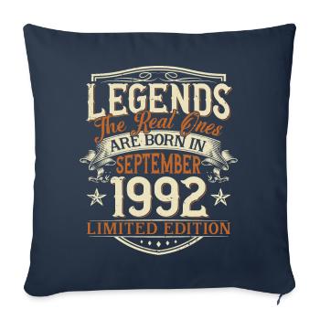September 1992 Born Birthday - Sofa pillowcase 17,3'' x 17,3'' (45 x 45 cm) - navy - Front