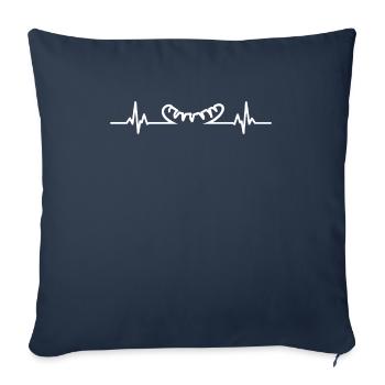 Bratwurst EKG Liebe zum Grillen Geschenk - Sofakissenbezug 45 x 45 cm - Navy - Vorne