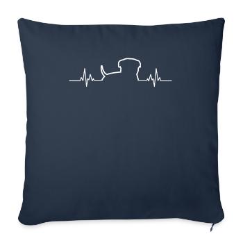 Bulldoge ECG Dog Bulldog Holder - Sofa pillowcase 17,3'' x 17,3'' (45 x 45 cm) - navy - Front