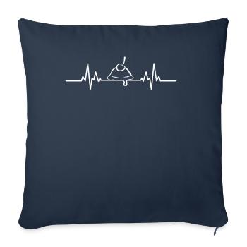 EKG Eiskugel mit Kirsche - Sofakissenbezug 45 x 45 cm - Navy - Vorne