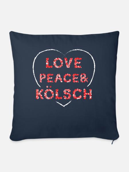 Kölsch Köln Kölle Rot Weiss Fasnacht Karnevalfan - Sofakissenbezug 45 x 45 cm - Navy