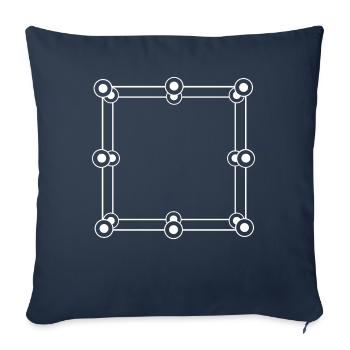 Cadre futuriste avec des points de cercles - Housse de coussin décorative 45 x 45 cm - bleu marine - Devant