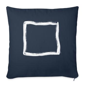 White Brush Stroke Frame Lines - Sofa pillowcase 17,3'' x 17,3'' (45 x 45 cm) - navy - Front