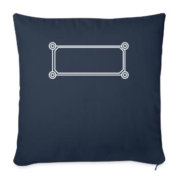 Rectangle avec cadre circulaire en blanc - Housse de coussin décorative 45 x 45 cm - bleu marine - Devant