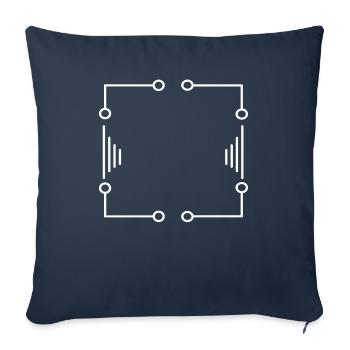 White Futuristic Frame Lines Stroke - Sofa pillowcase 17,3'' x 17,3'' (45 x 45 cm) - navy - Front