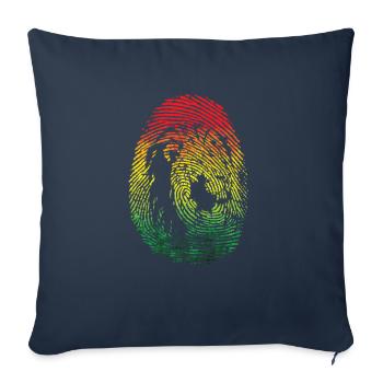 Fingerprint with lion face and Africa colors - Sofa pillowcase 17,3'' x 17,3'' (45 x 45 cm) - navy - Front