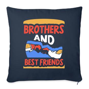 Frères et meilleurs amis Équipe Frère Ami - Housse de coussin décorative 45 x 45 cm - bleu marine - Devant