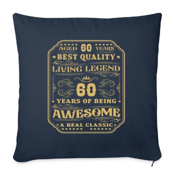 60 anniversaire 60 ans homme 60 ans légendaire 60 - Housse de coussin décorative 45 x 45 cm - bleu marine - Devant