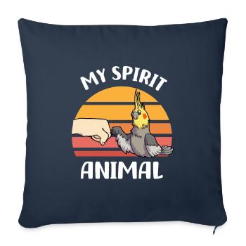 Cockatiel - Sofa pillowcase 17,3'' x 17,3'' (45 x 45 cm) - navy - Front