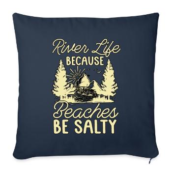 Rafting River Life Because Beaches Kayak Paddling - Sofa pillowcase 17,3'' x 17,3'' (45 x 45 cm) - navy - Front
