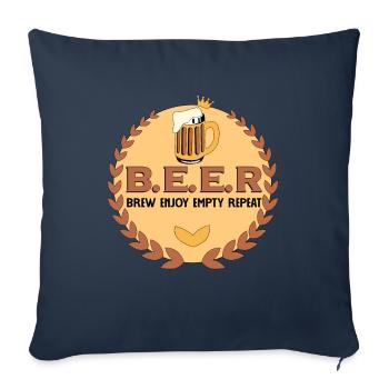 Brasser de la bière Profiter d’une répétition vide - Housse de coussin décorative 45 x 45 cm - bleu marine - Devant