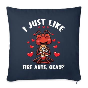 Fourmi de feu avec jouet câlin - Housse de coussin décorative 45 x 45 cm - bleu marine - Devant