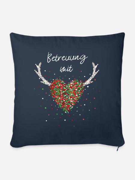 Betreuung mit Herz Pflegekräfte Weihnachtsgeschenk - Sofakissenbezug 45 x 45 cm - Navy