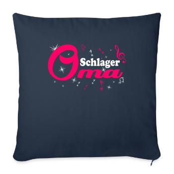 Schlager Grandma Costume Schlager Tenue de fête - Housse de coussin décorative 45 x 45 cm - bleu marine - Devant