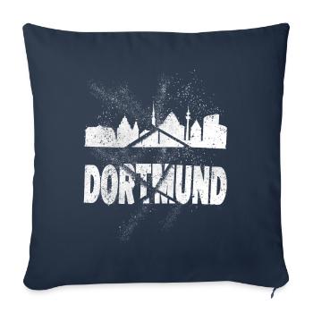 Dortmund Germany City Skyline Font Grunge - Sofa pillowcase 17,3'' x 17,3'' (45 x 45 cm) - navy - Front