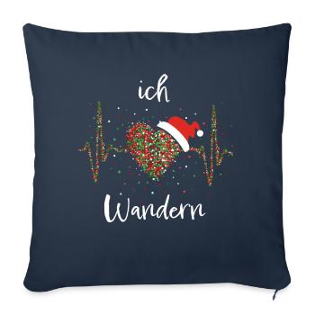 Wandern Trekking Weihnachtsmütze Christmas X-Mas - Sofakissenbezug 45 x 45 cm - Navy - Vorne