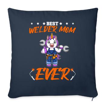 Best Welder Mom Ever Metal Work Crafts Mother - Sofa pillowcase 17,3'' x 17,3'' (45 x 45 cm) - navy - Front