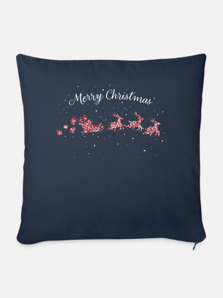 Merry Christmas Weihnachtsschlitten Adventszeit - Sofakissenbezug 45 x 45 cm - Navy