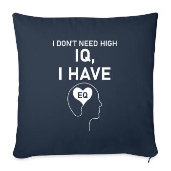 QI vs QE - Housse de coussin décorative 45 x 45 cm - bleu marine - Devant