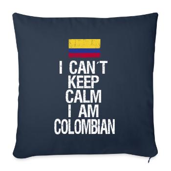 Je ne peux pas rester calme Je suis colombien - Housse de coussin décorative 45 x 45 cm - bleu marine - Devant