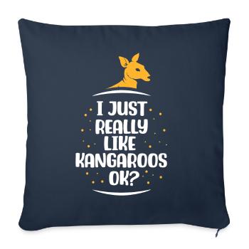 I just like kangaroos very much kangaroo animal - Sofa pillowcase 17,3'' x 17,3'' (45 x 45 cm) - navy - Front
