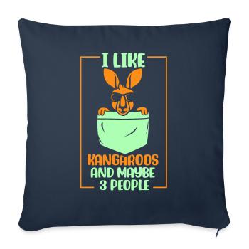 I like kangaroos and maybe 3 people animal - Sofa pillowcase 17,3'' x 17,3'' (45 x 45 cm) - navy - Front