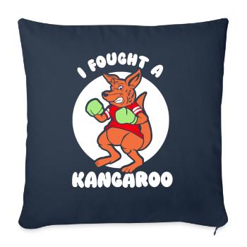 I fought with a kangaroo kangaroo animal - Sofa pillowcase 17,3'' x 17,3'' (45 x 45 cm) - navy - Front