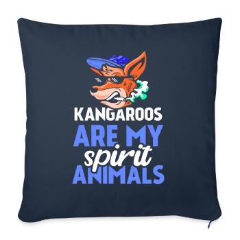 Les kangourous sont mes animaux préférés kangourou animal - Housse de coussin décorative 45 x 45 cm - bleu marine - Devant