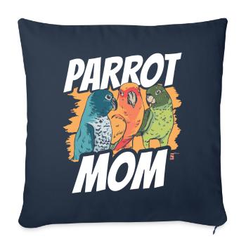 Perroquet Mama Animal mignon Perroquet - Housse de coussin décorative 45 x 45 cm - bleu marine - Devant