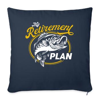 Pêcher mon plan pour la retraite - Housse de coussin décorative 45 x 45 cm - bleu marine - Devant