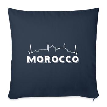 Maroc Heartbeat Marocain Africain Souveni - Housse de coussin décorative 45 x 45 cm - bleu marine - Devant