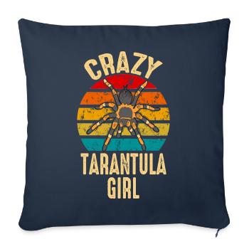 Crazy Tarantula Girl Pet Spider Arachnide - Housse de coussin décorative 45 x 45 cm - bleu marine - Devant